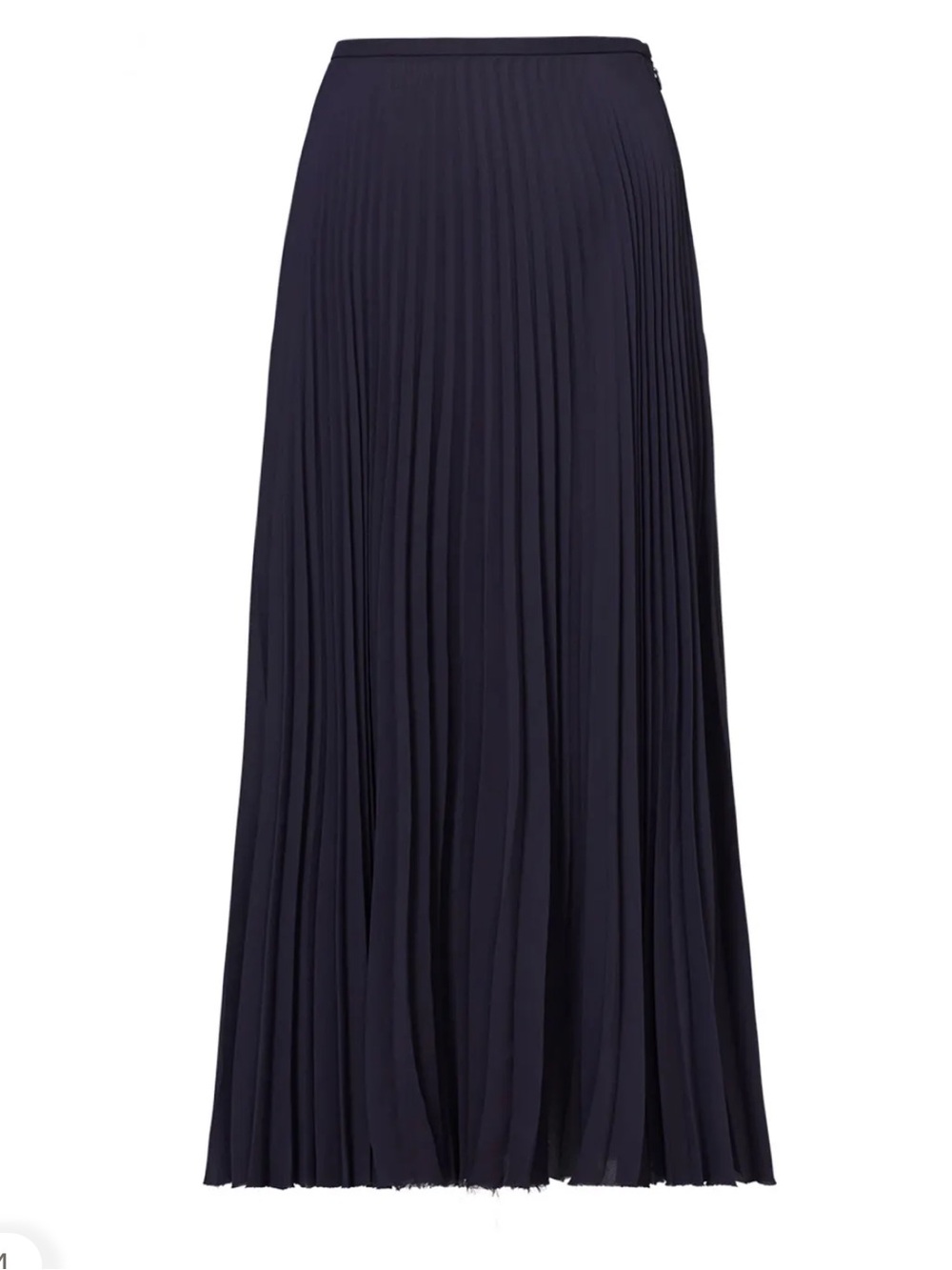 Vince Navy Pleated Midi Skirt